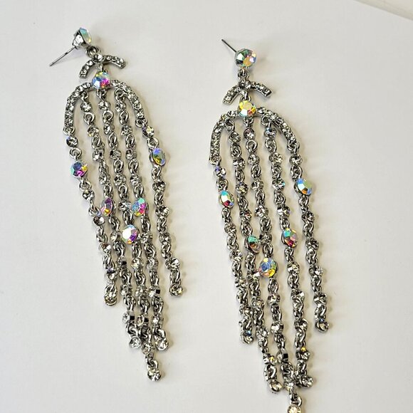 Chandelier Crystal Earrings Aurora Borealis Crystal Earrings Bridal Earrings - Picture 4 of 7